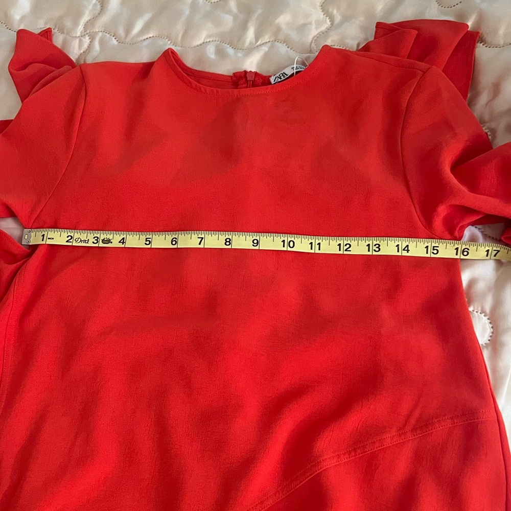 Zara Red Ruffles Long Dress - Picture 8 of 14